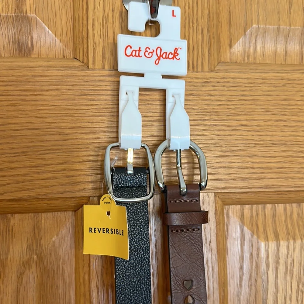 Cat & Jack Set of two Girl’s large belts. Dark brown belt is reversible …